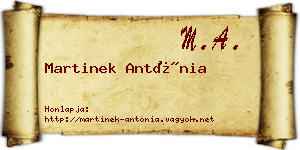 Martinek Antónia névjegykártya